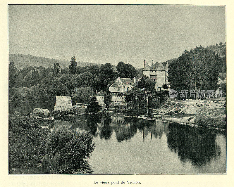 维汝19世纪，塞纳河上的一座废弃桥