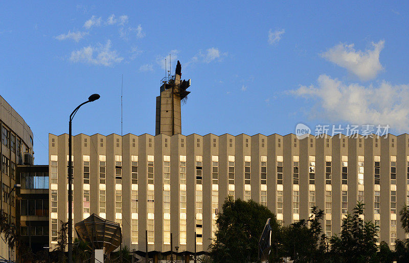 亚的斯亚贝巴市政厅-城市的现代主义地标之一，亚的斯亚贝巴，埃塞俄比亚