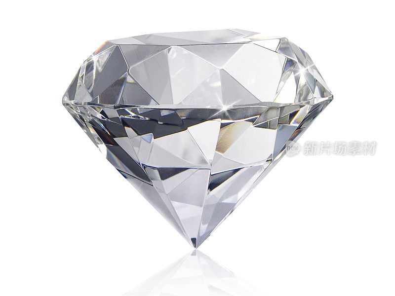 耀眼的钻石在白色的背景