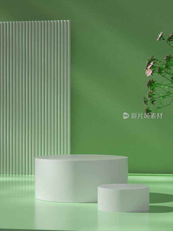 绿色3D渲染虚拟产品展示平台