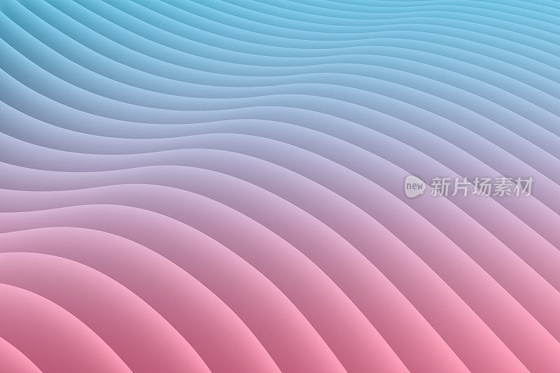 三维渲染抽象彩色波浪背景