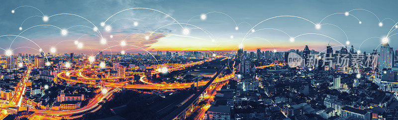 网络和连接技术概念与曼谷快车