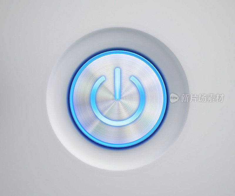 蓝色发光电源按钮