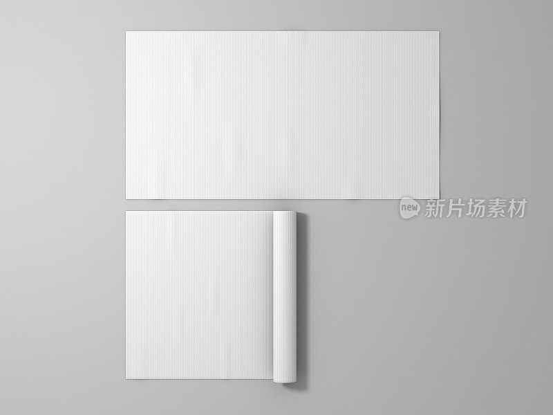 空白白色橡胶运动垫模型，孤立