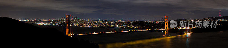 旧金山和金门大桥夜景