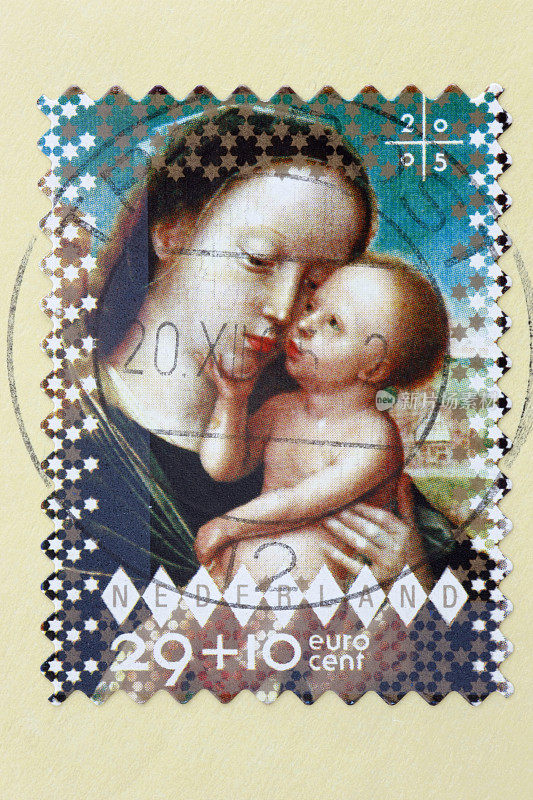母亲玛丽在荷兰邮票上