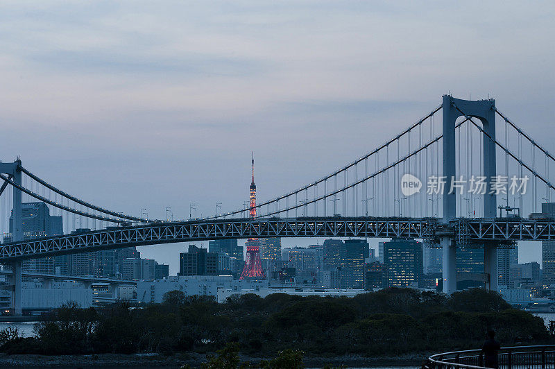 黄昏时分的东京天际线