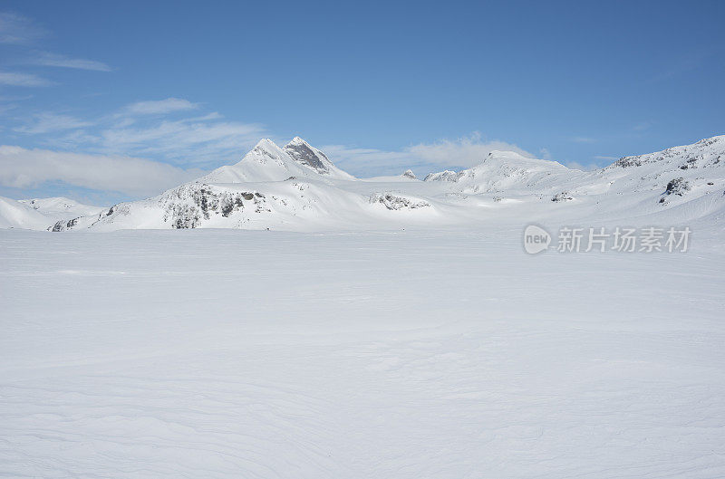 Jotunheimen国家公园的山脉在冬天