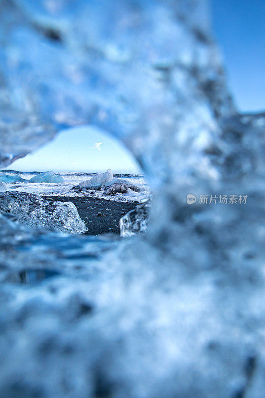 冰岛的Jokulsarlon冰川泻湖