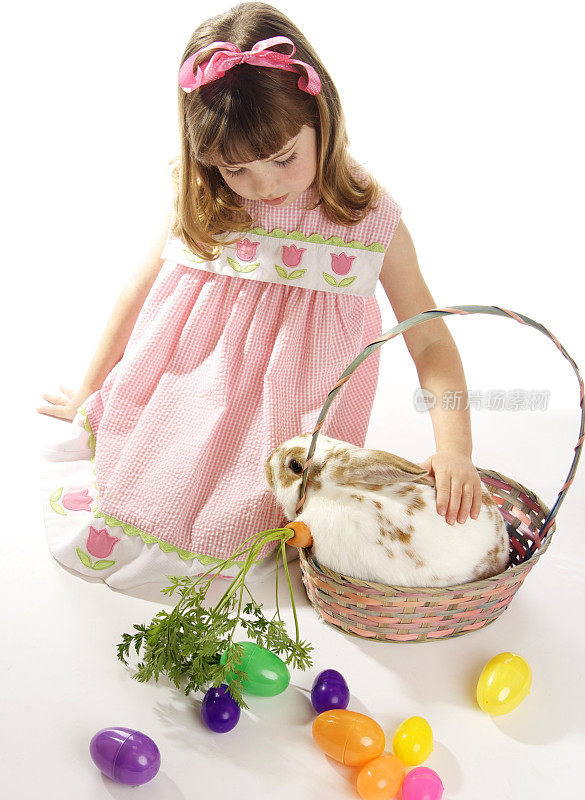 复活节女孩与兔子系列