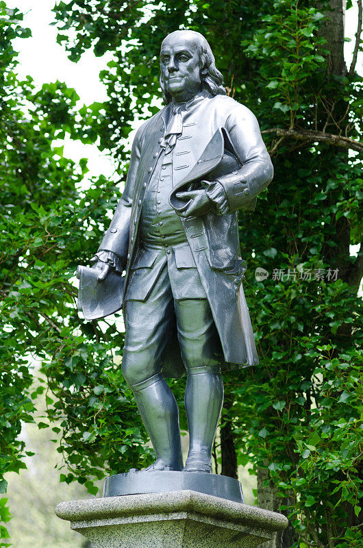 旧金山华盛顿广场公园的本杰明·富兰克林雕像