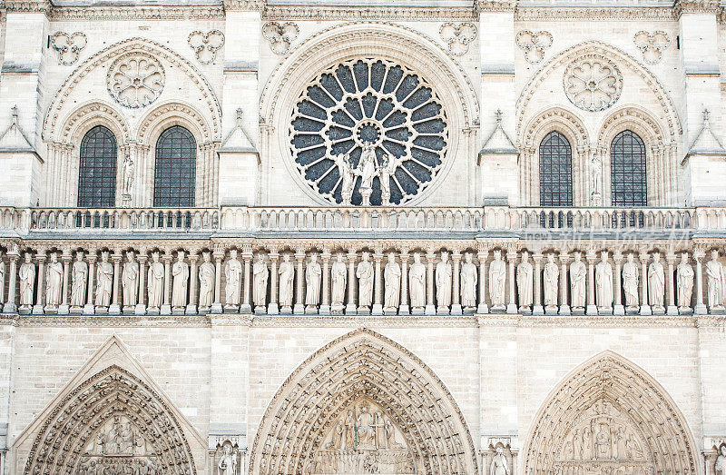 巴黎圣母院的大门，法国巴黎