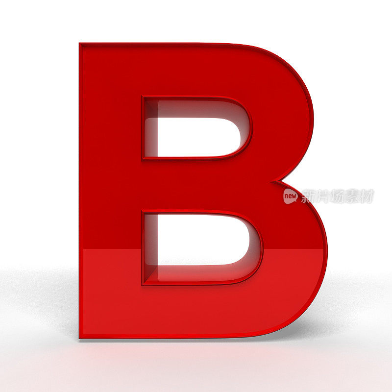 红色的字母“B”的印记