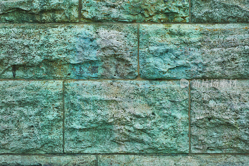 铜绿绿松石墙与纹理纵横线