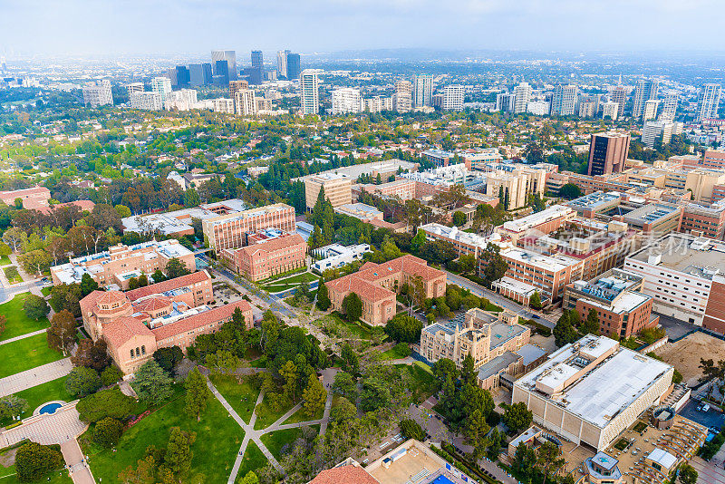 韦斯特伍德，加州大学洛杉矶分校校园，世纪城，威尔希尔走廊，洛杉矶，空中