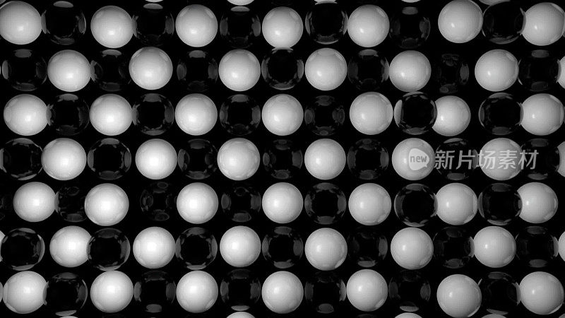 抽象背景与黑色和白色的球体