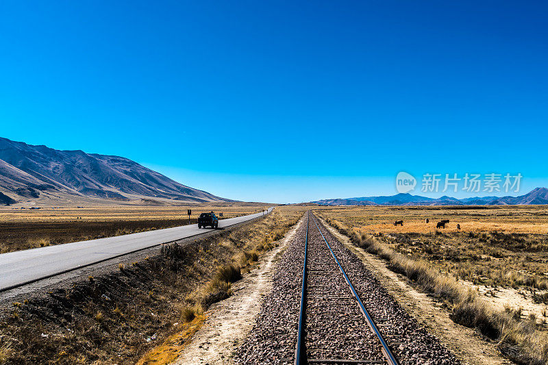 从秘鲁库斯科和普诺之间的火车上看到的美景