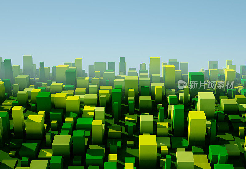 森林广场变化格局抽象三维城市景观