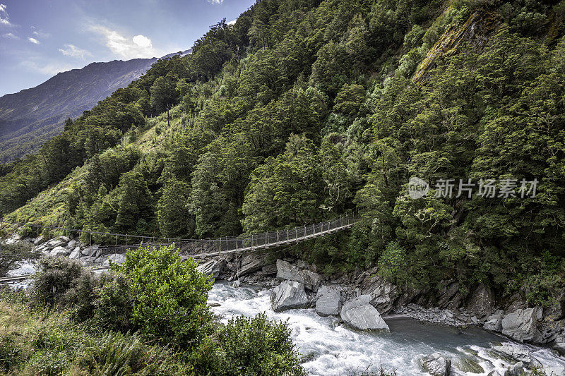 罗伯罗伊冰川徒步旅行路线全景景观，瓦纳卡，南岛新西兰