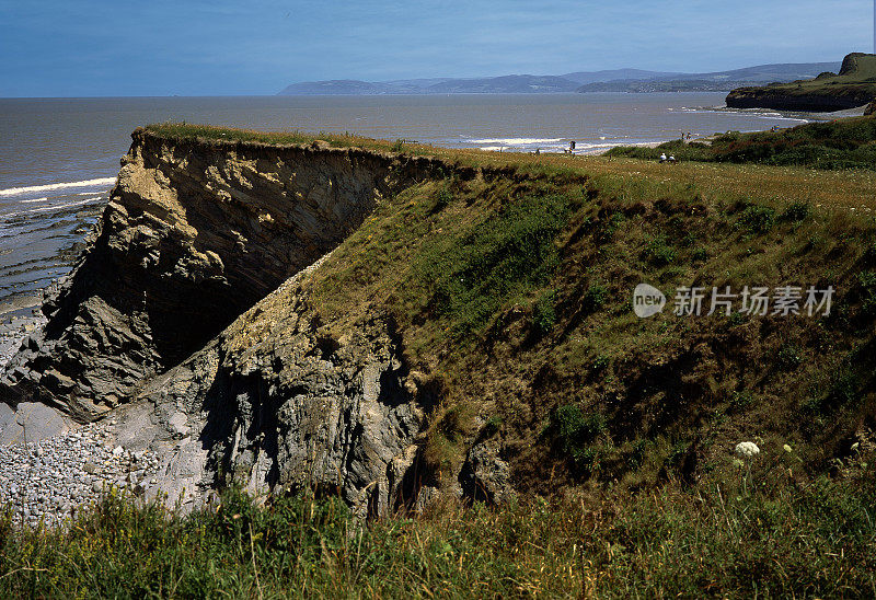 俯瞰英国萨默塞特郡海岸