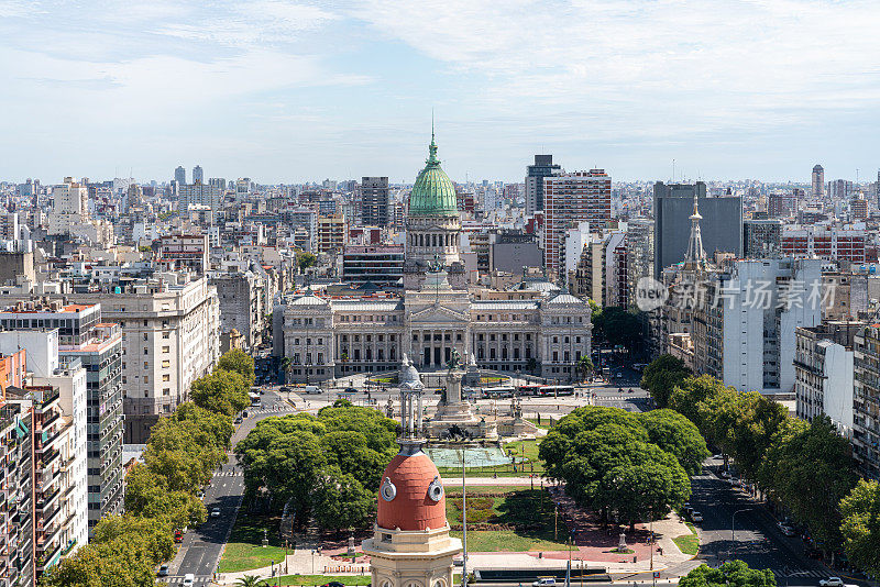 布宜诺斯艾利斯与国会大厦的天际线
