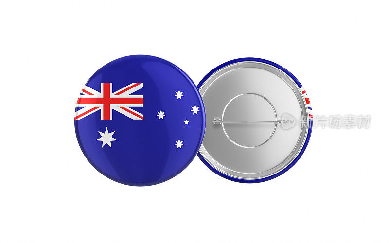 澳大利亚国旗徽章别针动作捕捉，前后剪辑路径