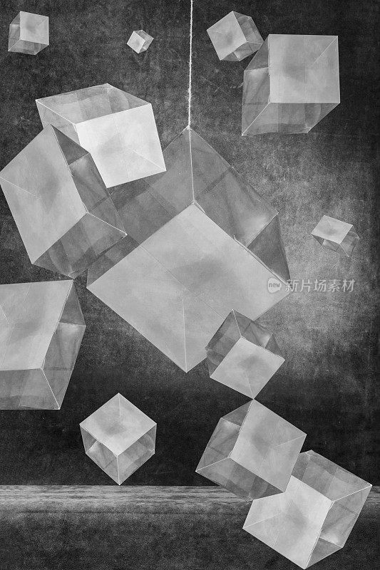 几何形状的黑白抽象拼贴画