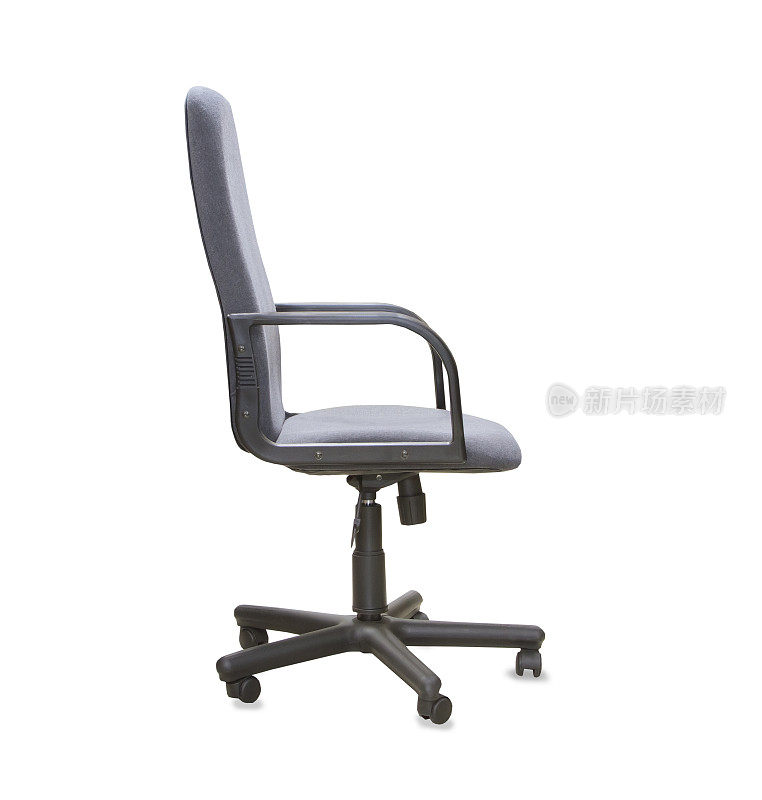 现代办公椅，由灰色的布隔离在白色之上