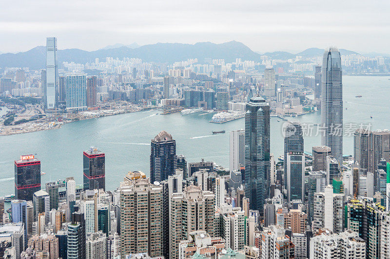 鸟瞰图的香港城市景观