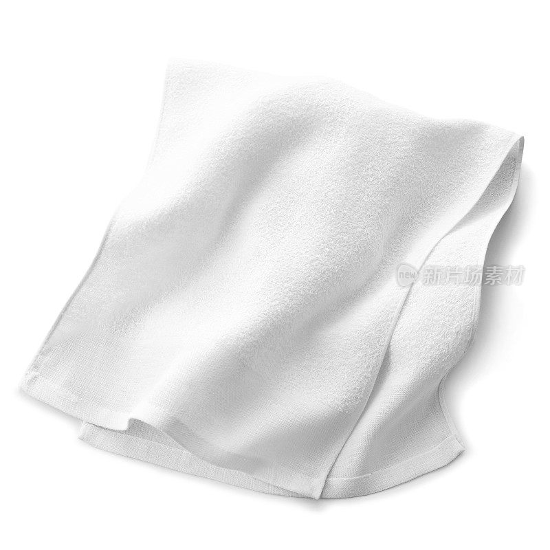 白色毛巾孤立在白色背景上