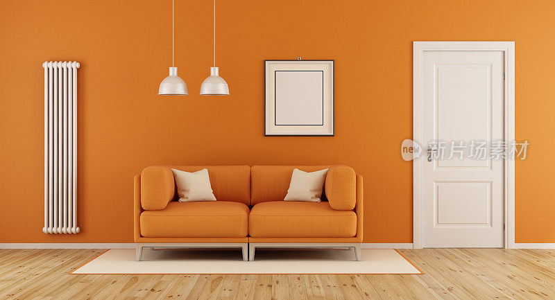 橙色的客厅