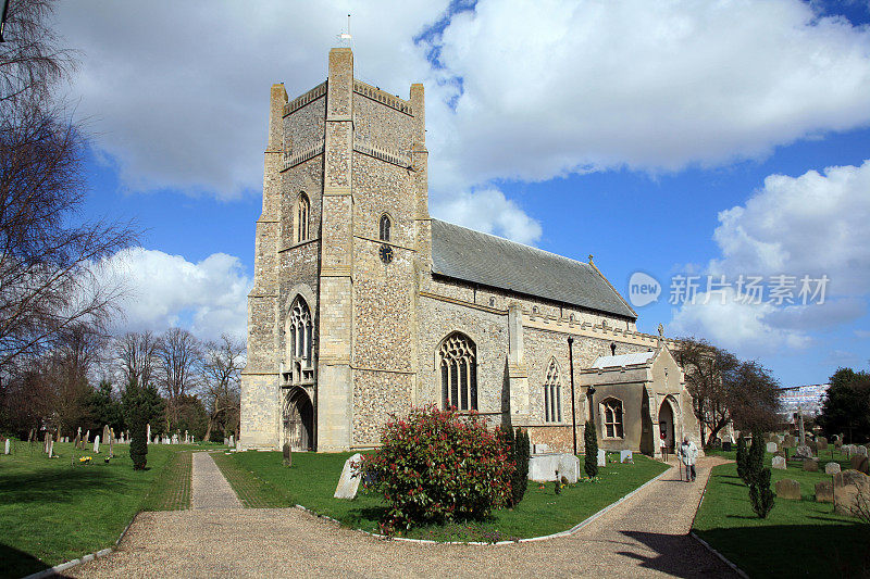 在萨福克的英国乡村教区教堂，英格兰，英国
