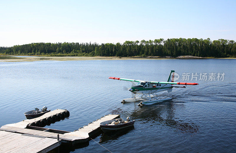 漂浮飞机琼斯湖-安大略省，加拿大
