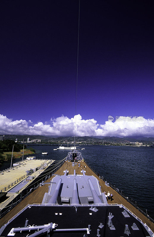 美国夏威夷瓦胡岛，珍珠港，密苏里号军舰。