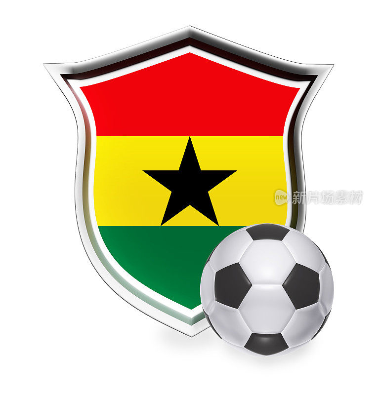 加纳国旗和足球