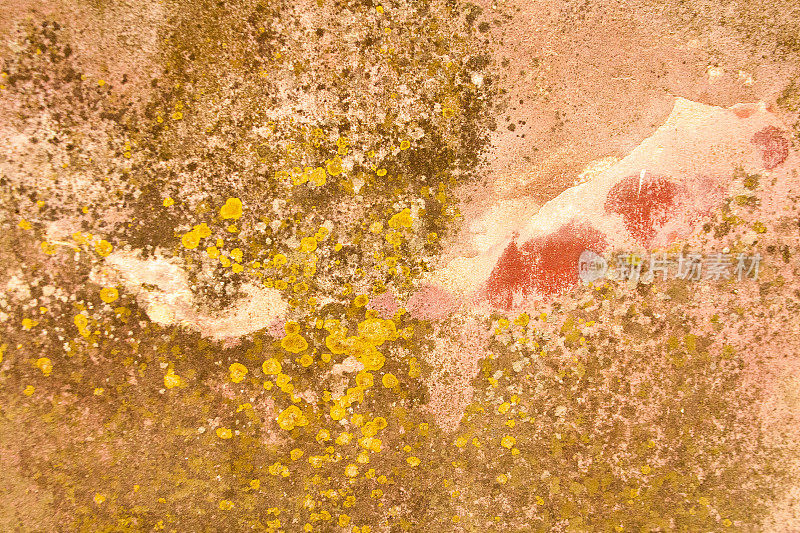 老西西里墙背景纹理:斑驳的橙色-黄色