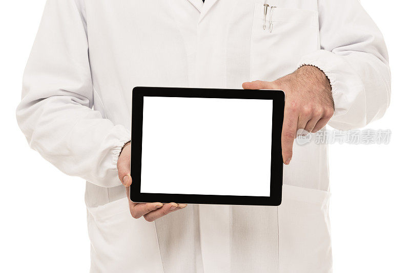 医生展示数码平板电脑