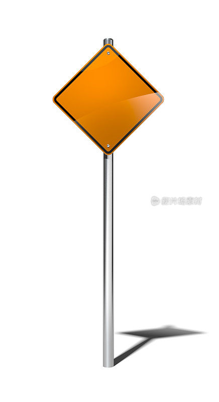 空橙色临时标志(美国)与剪切路径