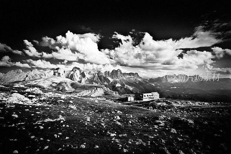 阿尔卑斯山景观，白云石，意大利阿尔卑斯山山