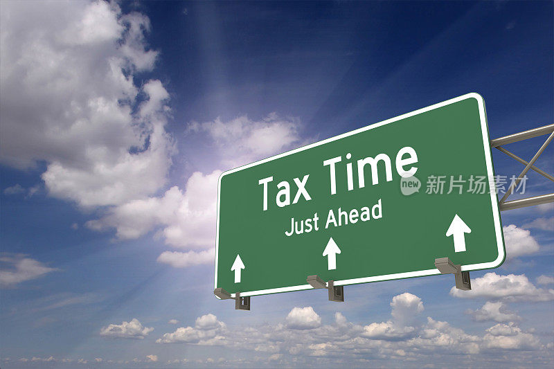 税务时间超前路标概念