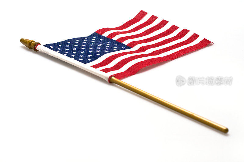 美国旗杆上的美国国旗