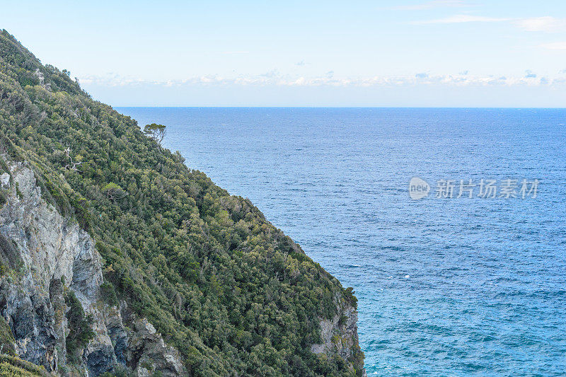 多岩石的海岸线