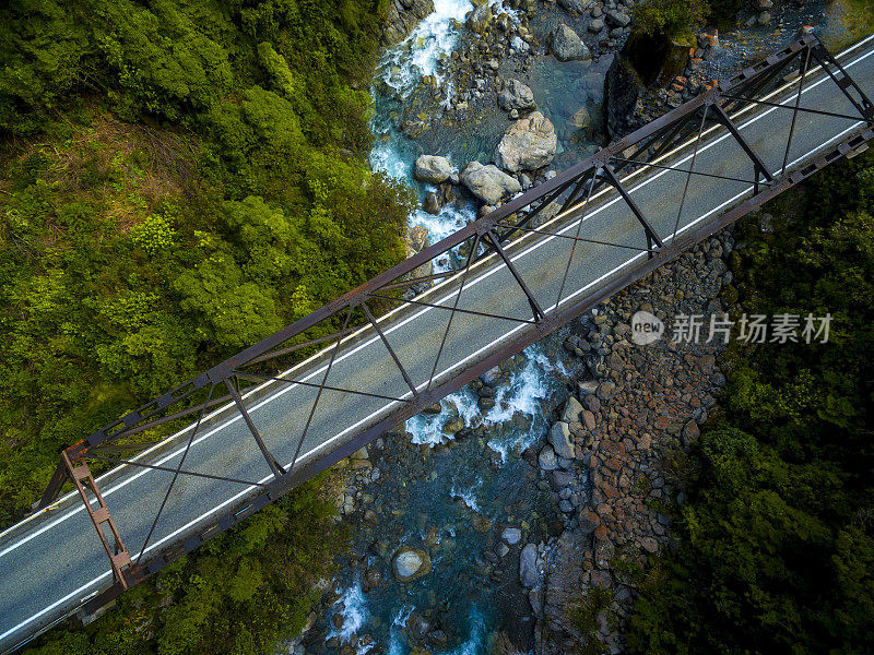 鸟瞰图的Otira山谷