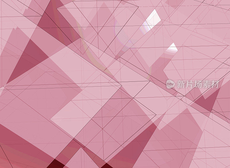 抽象几何三角形背景。粉红色的版本