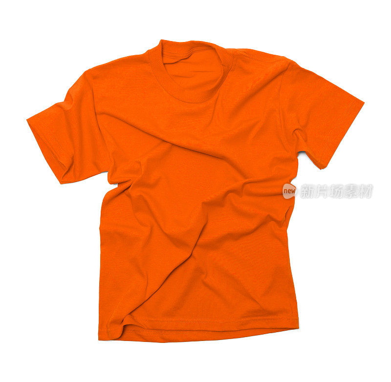 橙色皱巴巴T恤