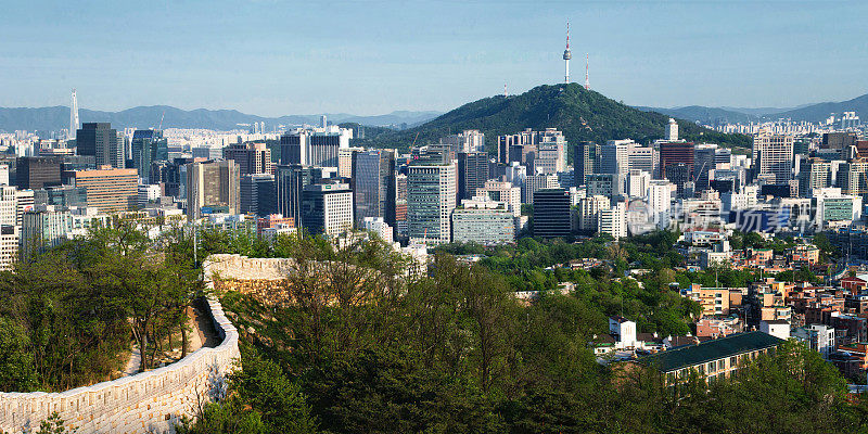 首尔全景和历史堡垒墙
