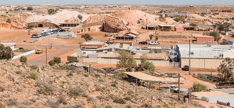 库伯贝迪的全景，蛋白石矿业小镇在南澳大利亚