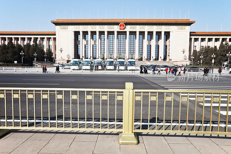 中国北京，天安门广场人民大会堂