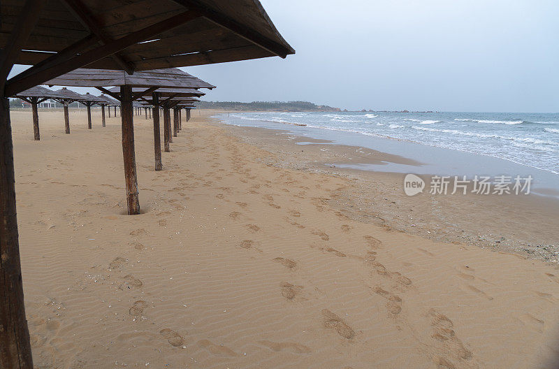 海滩上的遮阳伞