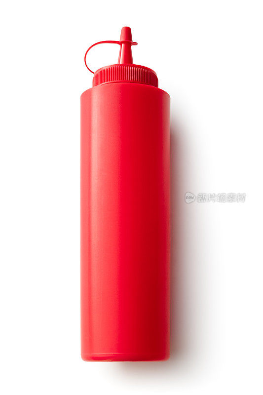 调味料:白色背景上孤立的番茄酱瓶